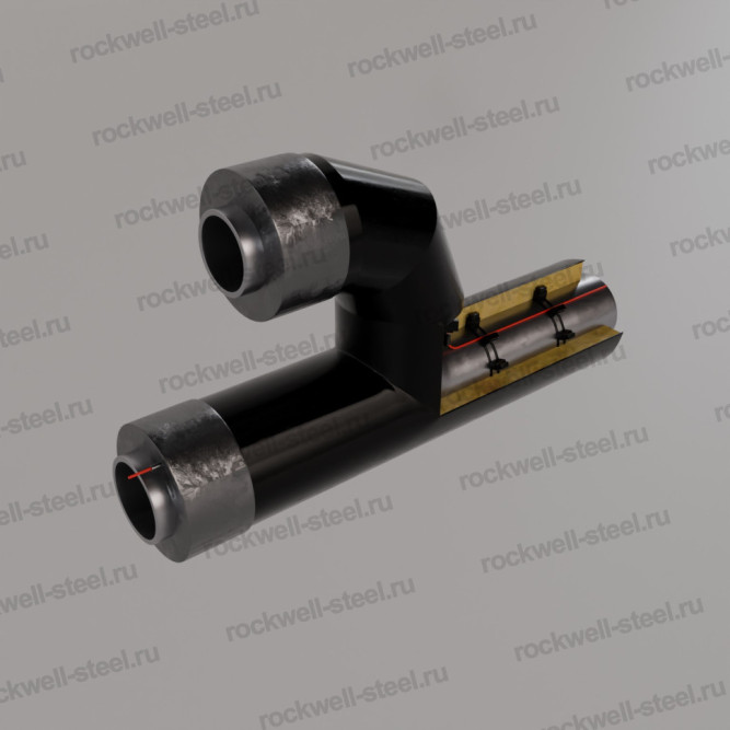 Тройник параллельный, 426х9 - 273x8 Ст 10 — Ст 20 (ГОСТ 10704-91/10705-80) - ППУ ПЭ - ЗМКВ в Владивостоке