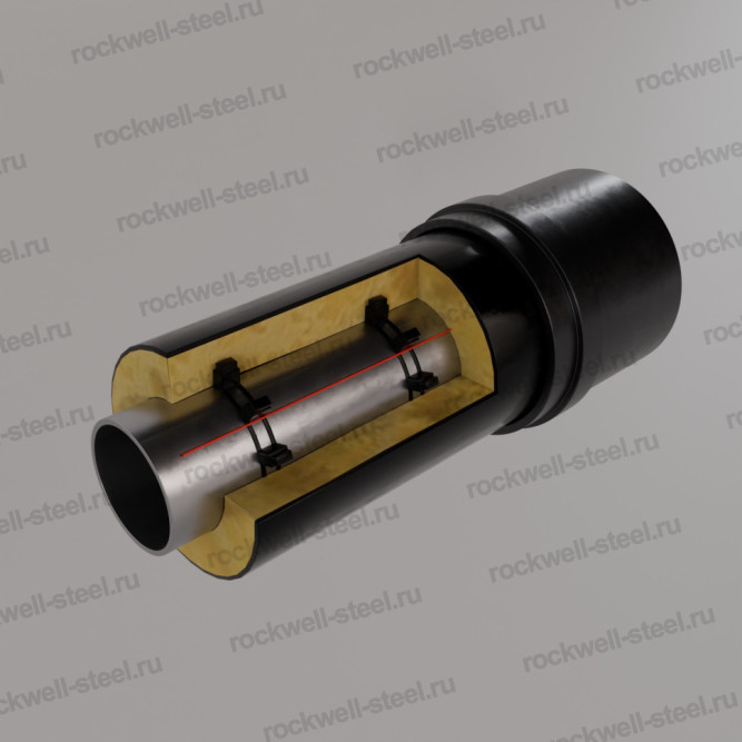 Концевой элемент, Ст 17Г1С-У (ГОСТ 20295-85) 530 мм - ППУ ПЭ - МЗИ в Владивостоке