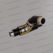 Тройниковое ответвление с переходом, 1020х14 - 720x12 - 920x12 Ст 17Г1С-У (ГОСТ 20295-85) - ППУ ПЭ