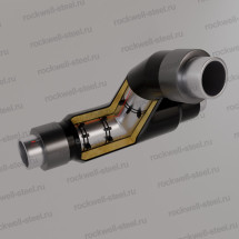 Тройниковое ответвление с переходом, 820х12 - 426x10 - 720x12 Ст 20 (ГОСТ 20295-85) - ППУ ПЭ - ЗМКВ