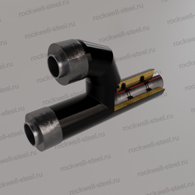 Тройник параллельный, 133х4 - 57x3,5 Ст 09Г2С (ГОСТ 10704-91/10705-80) - ППУ ПЭ - МЗИ в Владивостоке