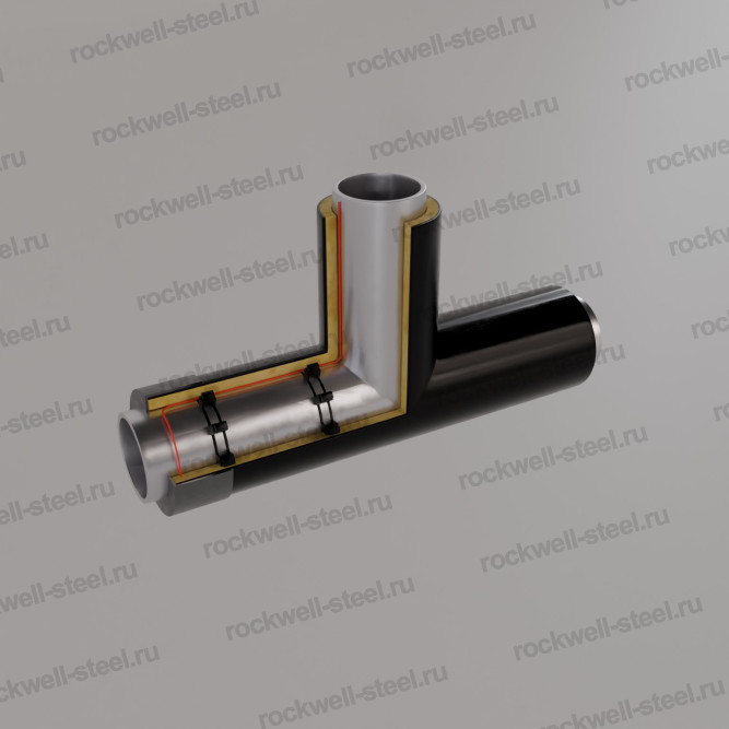 Тройник, Ду40(48)x3,5 - Ду32(42,3)x3,5 Ст 3сп (ГОСТ 3262-75) - ППУ ПЭ - МЗИ в Владивостоке