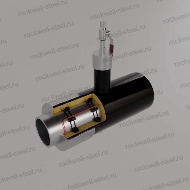 Тройник с шаровым краном воздушника, Ст 20 (ГОСТ 8732-78) 325 мм - ППУ ПЭ - МЗИ в Владивостоке