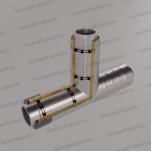 Тройник, 426х9 - 159x6 Ст 20 (ГОСТ 8732-78) - ППУ ОЦ - ЗМКВ