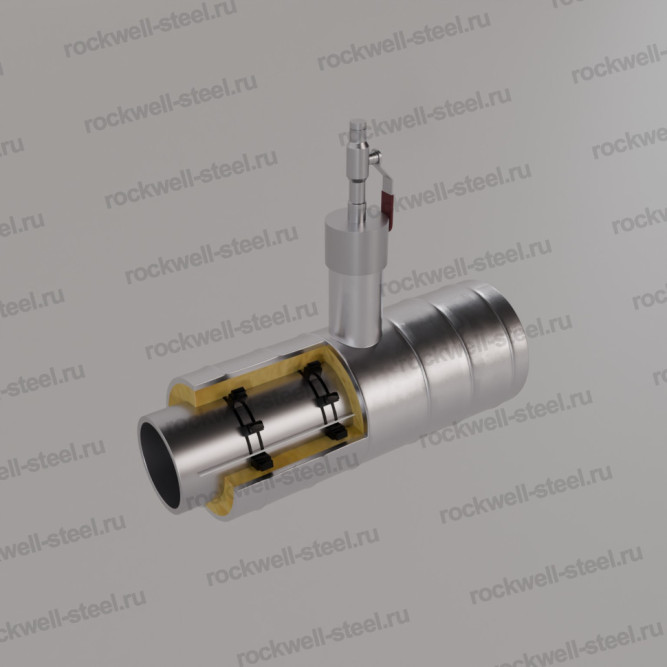 Тройник с шаровым краном воздушника, Ст 20 (ГОСТ 8732-78) 133 мм - ППУ ОЦ в Владивостоке