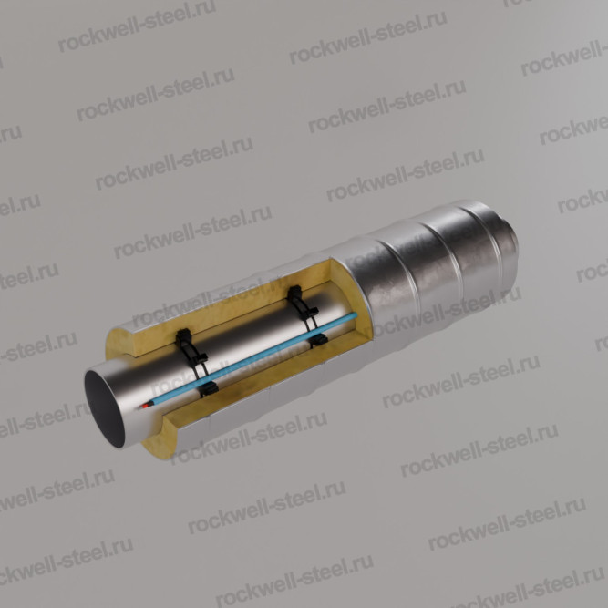 Труба ППУ ОЦ 32 мм с греющим кабелем (Ст 09Г2С ГОСТ 8732-78) в Владивостоке