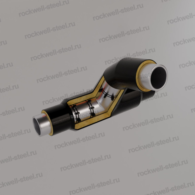 Тройниковое ответвление с переходом, 426х9 - 426х9 - 325х8 Ст 10 — Ст 20 (ГОСТ 10704-91/10705-80) - ППУ ПЭ в Владивостоке