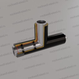 Тройник, 133х5 - 133х4 Ст 20 (ГОСТ 8732-78) - ППУ ПЭ - ЗМКВ