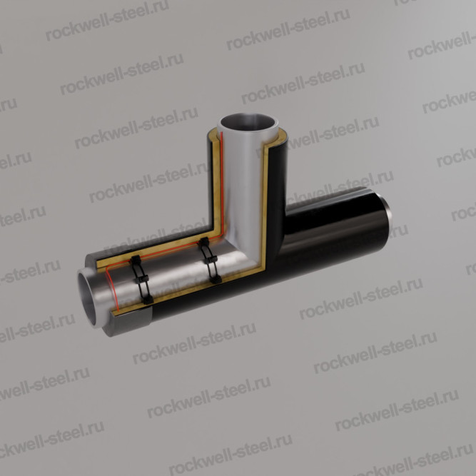 Тройник, 820х12 - 530x10 Ст 20 (ГОСТ 20295-85) - ППУ ПЭ - МЗИ в Владивостоке