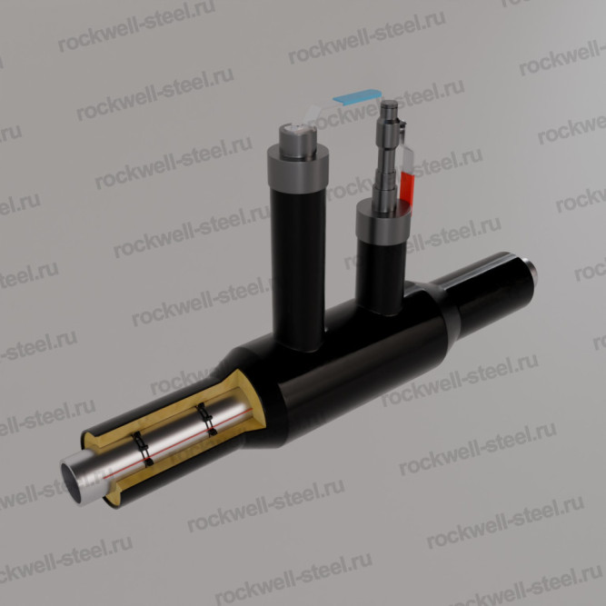 Кран шаровой DN50 с воздушником, Ст 10 — Ст 20 (ГОСТ 10704-91/10705-80) 57 мм - ППУ ПЭ в Владивостоке