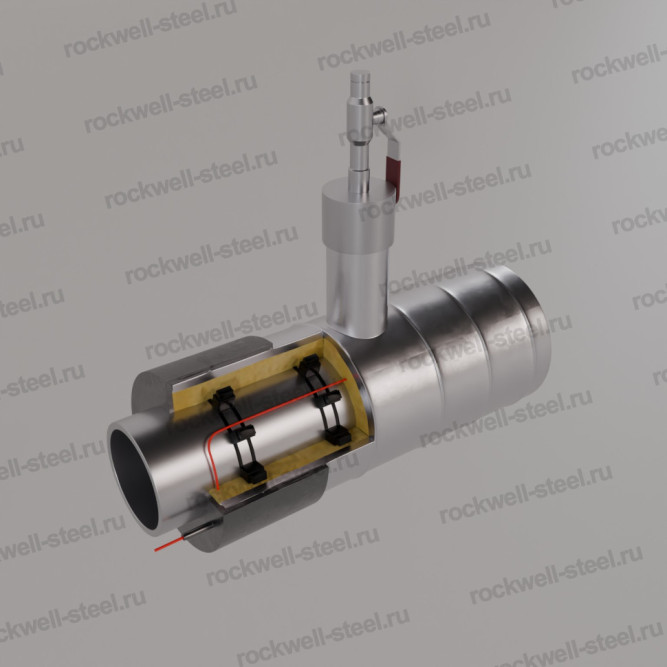 Тройник с шаровым краном воздушника, Ст 20 (ГОСТ 8732-78) 325 мм - ППУ ОЦ - ЗМКВ в Владивостоке
